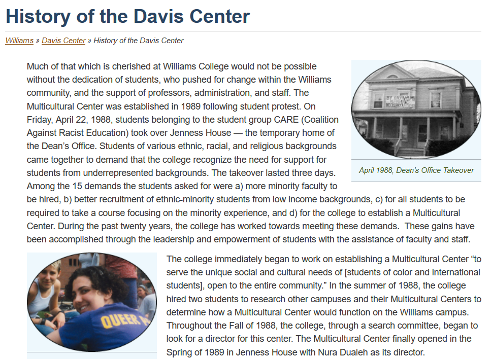 Davis Center History