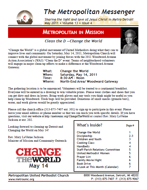 Metro Messenger Newsletter from May 2011